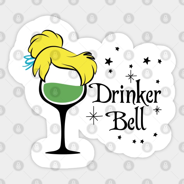 Drinker Bell Sticker by DizDreams with Travel Agent Robyn